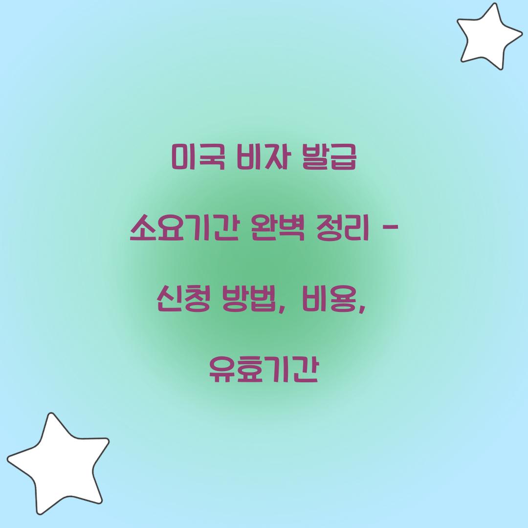 미국 비자 발급 소요기간