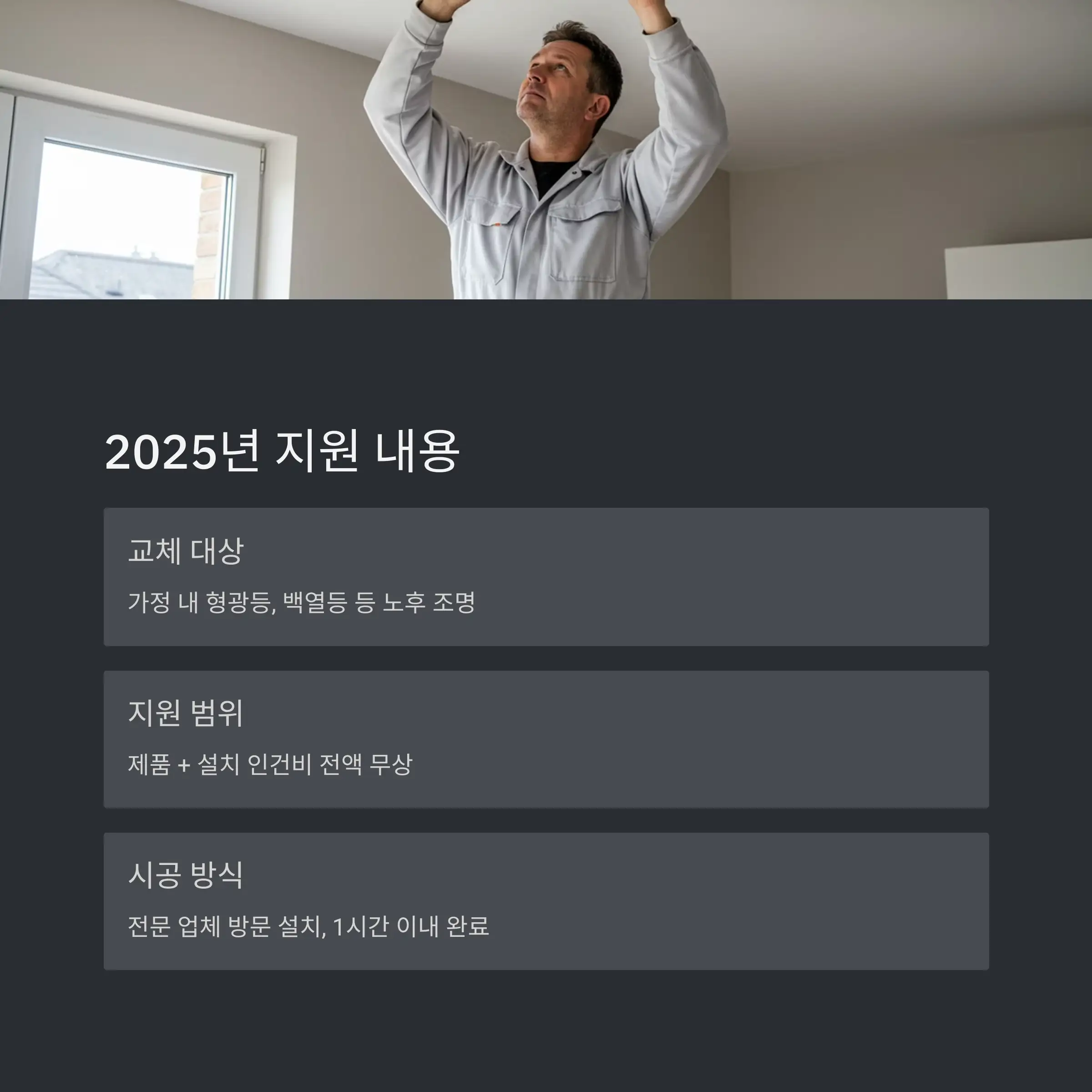 2025 고효율 조명기기 지원 내용