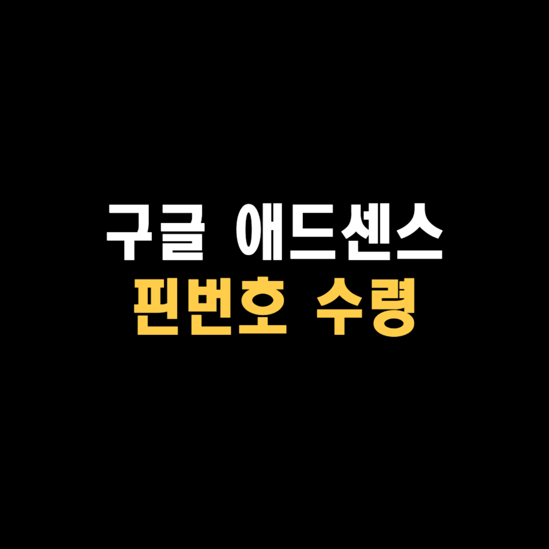 애드센스 핀번호 발송일 수령 기간 및 등록 방법