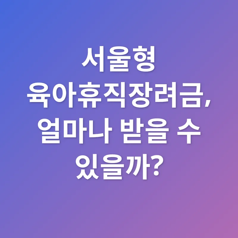 서울시 지원 혜택_1