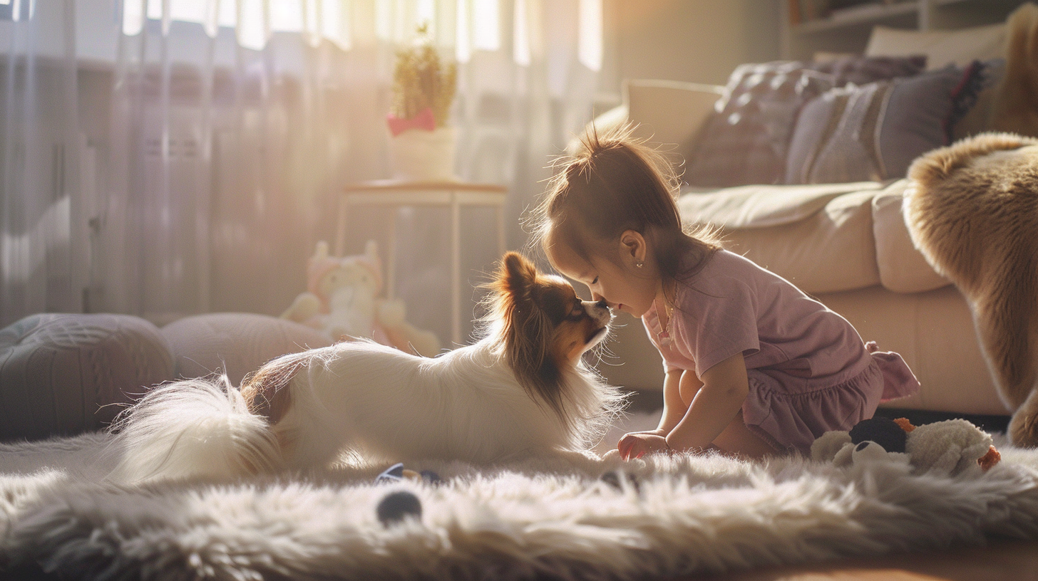 papillon & child
