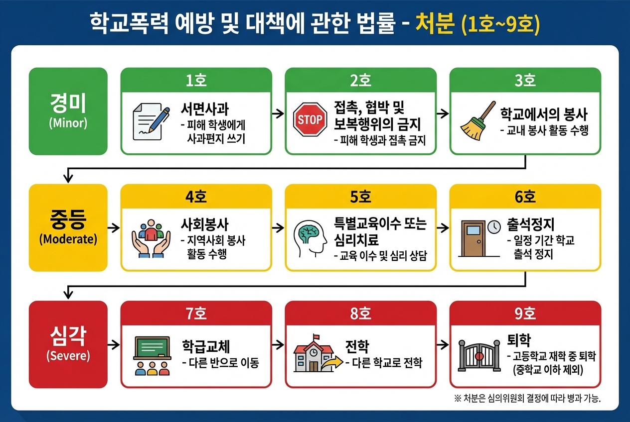 학폭 학교폭력 1호 2호 3호 4호 5호 6호 7호 8호 9호 처분