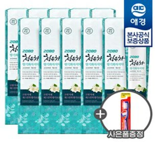[칫솔 1입 증정] 2080 청은차 향기화차 치약 190g x10개&#44; 10개&#44; 1개