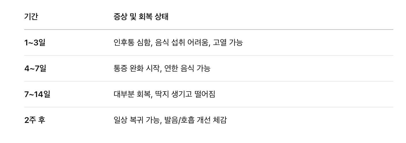 수술 후 회복 과정