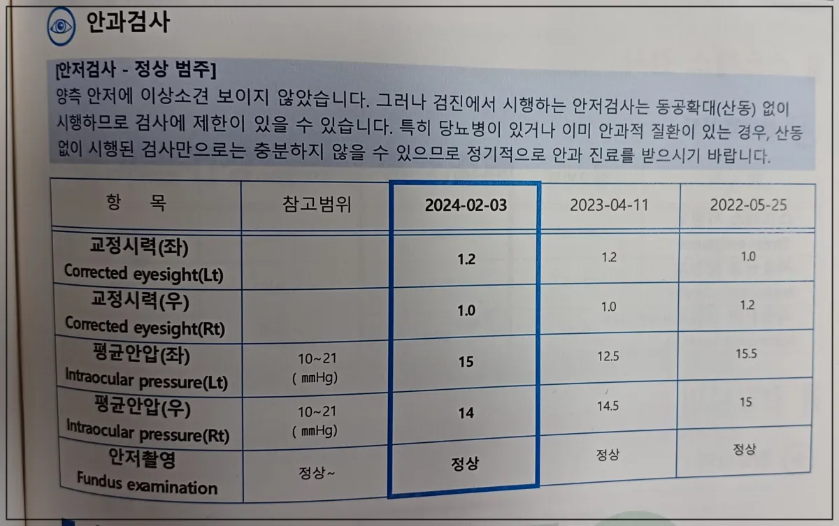 안과검사결과지-운전면허갱신