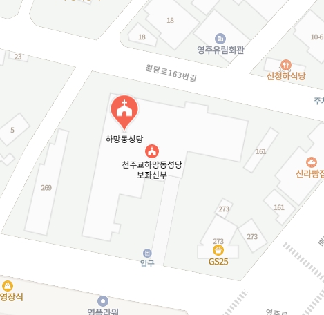 영주 하망동성당 지도