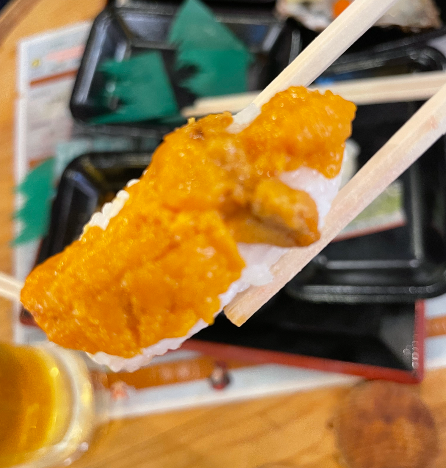 니시키 시장 우니초밥 시식