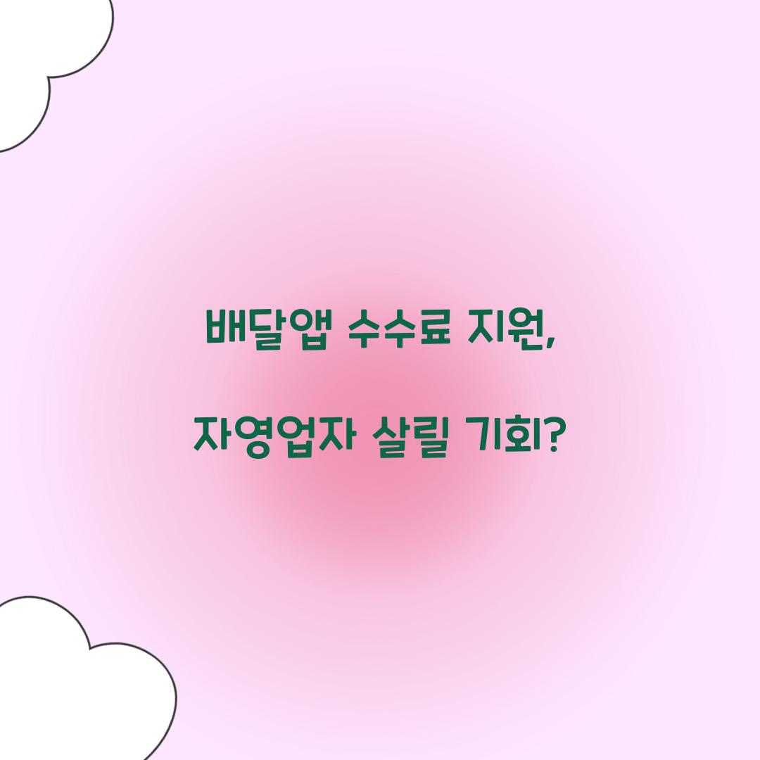 배달앱 수수료 지원