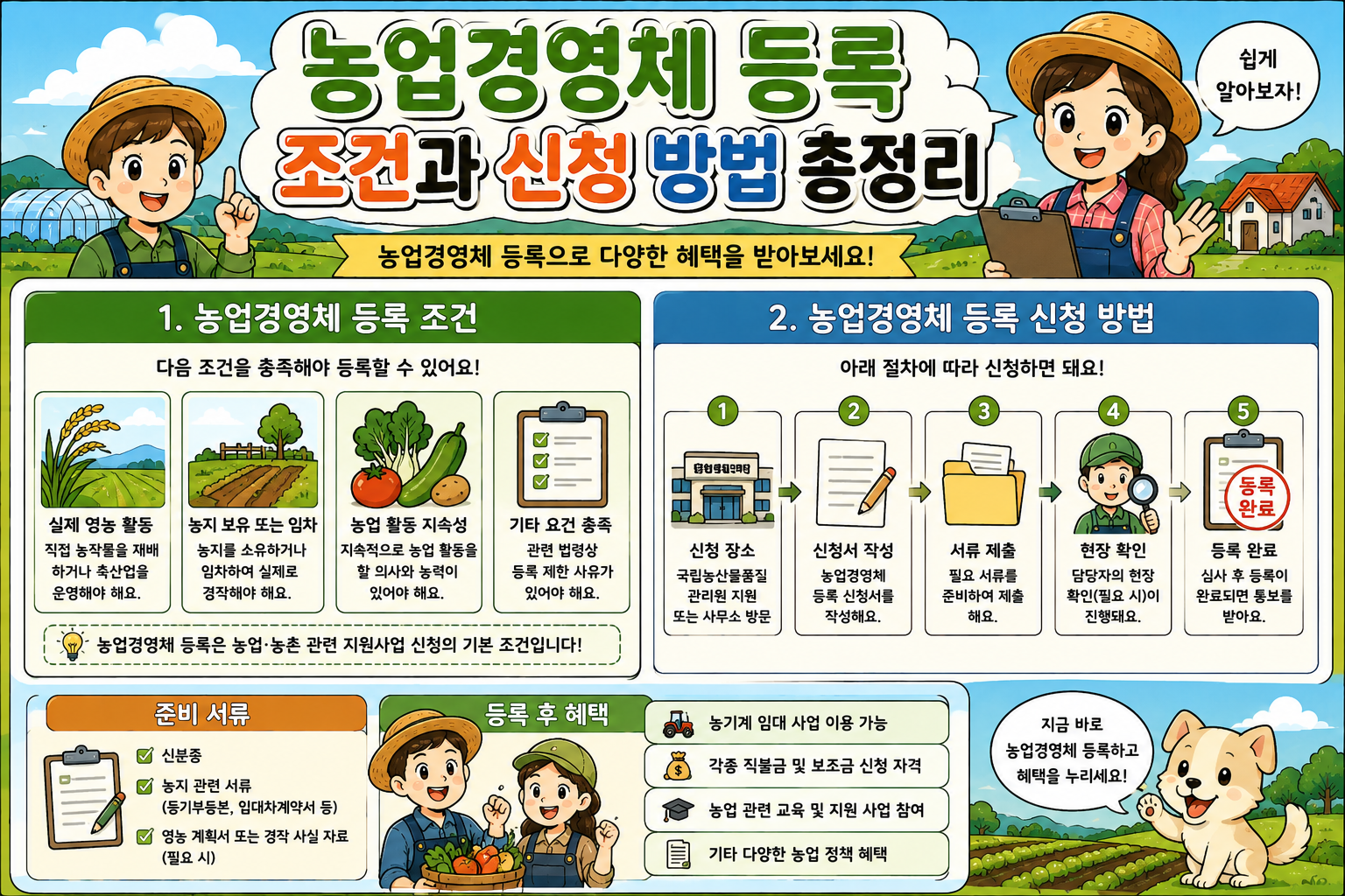농업경영체 등록 조건과 신청 방법