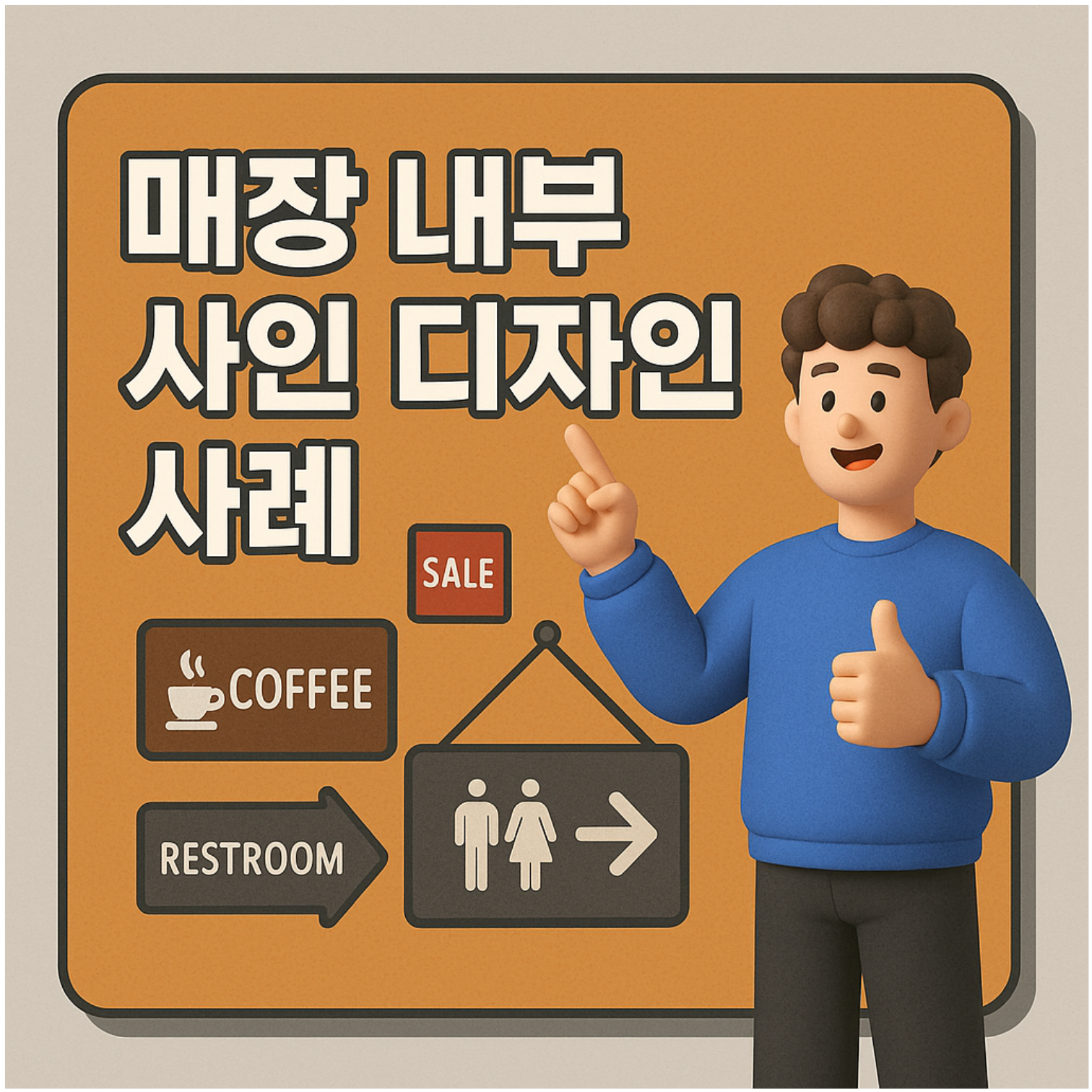 매장 내부 사인 디자인 사례