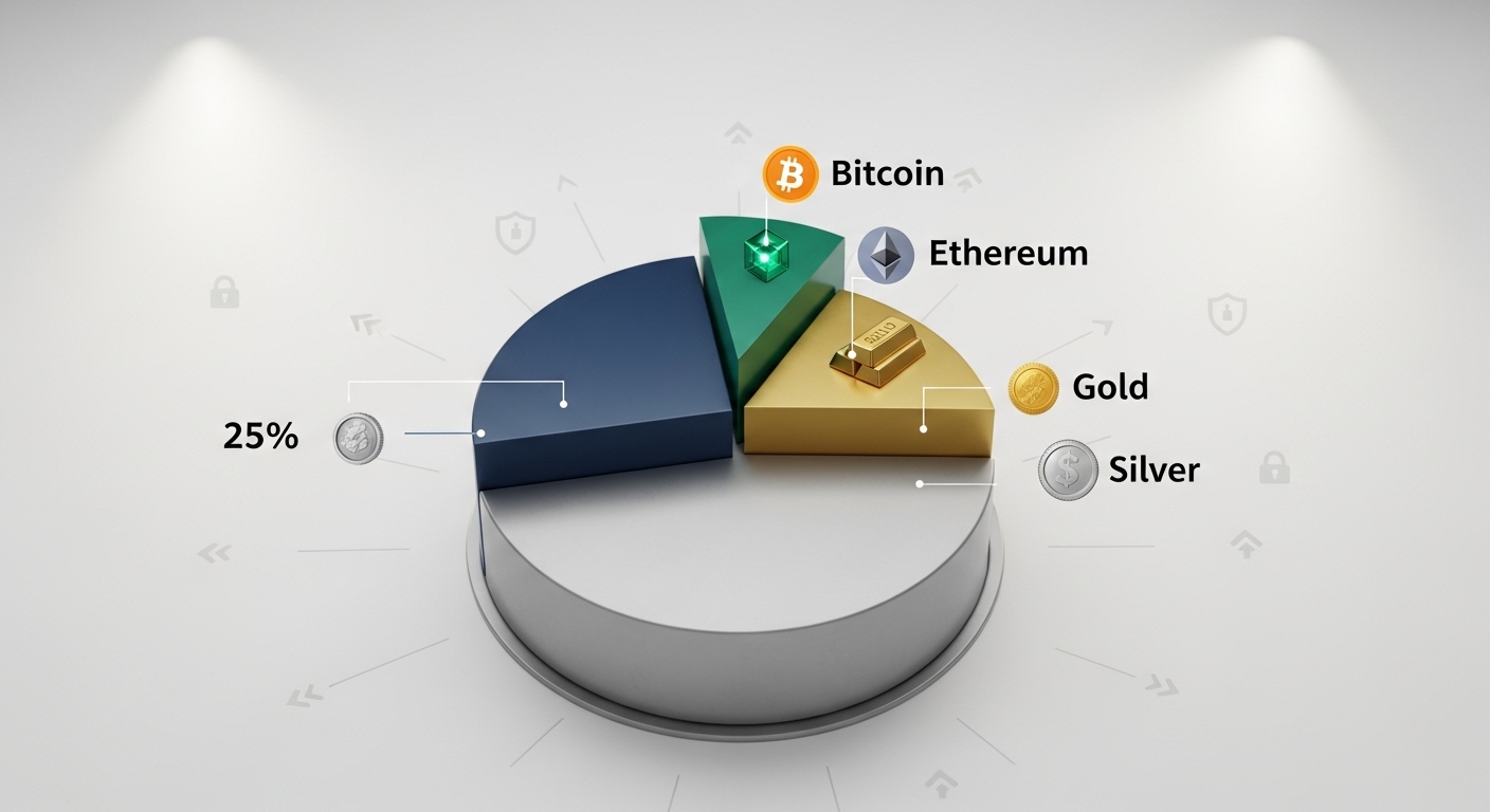 4대 자산(BTC, ETH, Gold, Silver)이 안정적으로 포트폴리오를 구성하는 모습