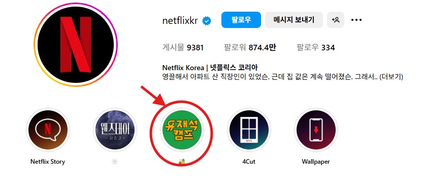 넷플릭스 코리아 인스타그램