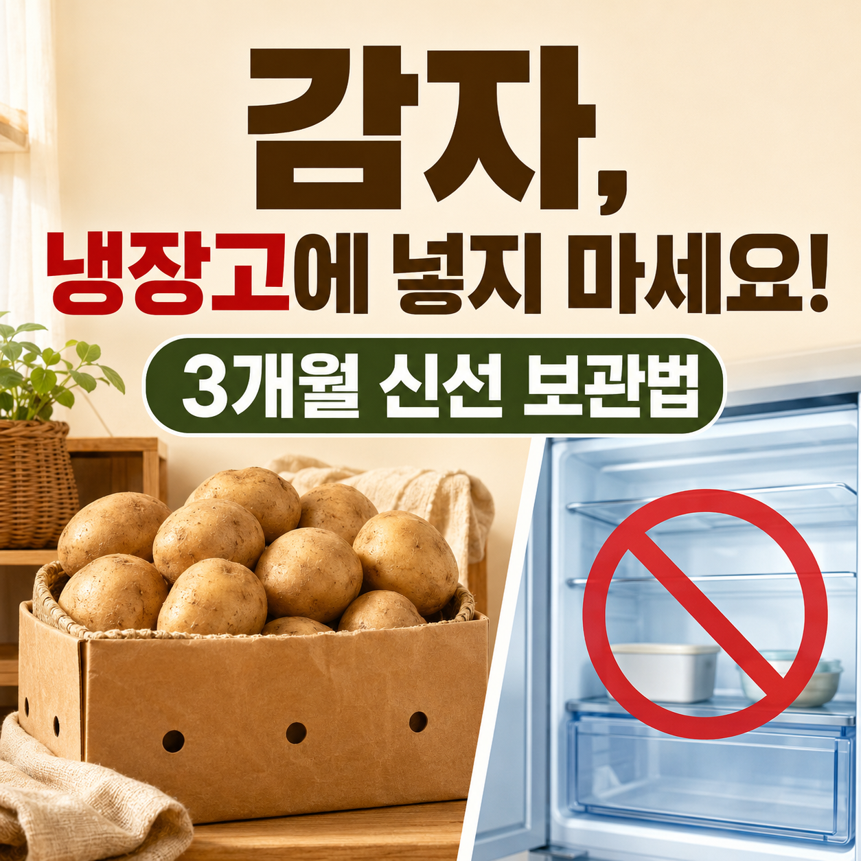 감자 냉장고에 넣으면 안 되는 충격적인 이유와 3개월 신선 보관법