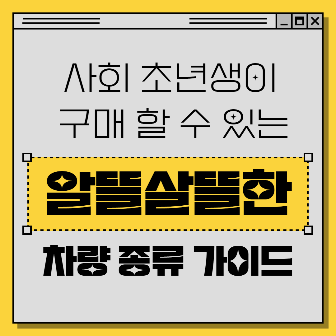 사회 초년생이 구매 가능한 차량 가이드