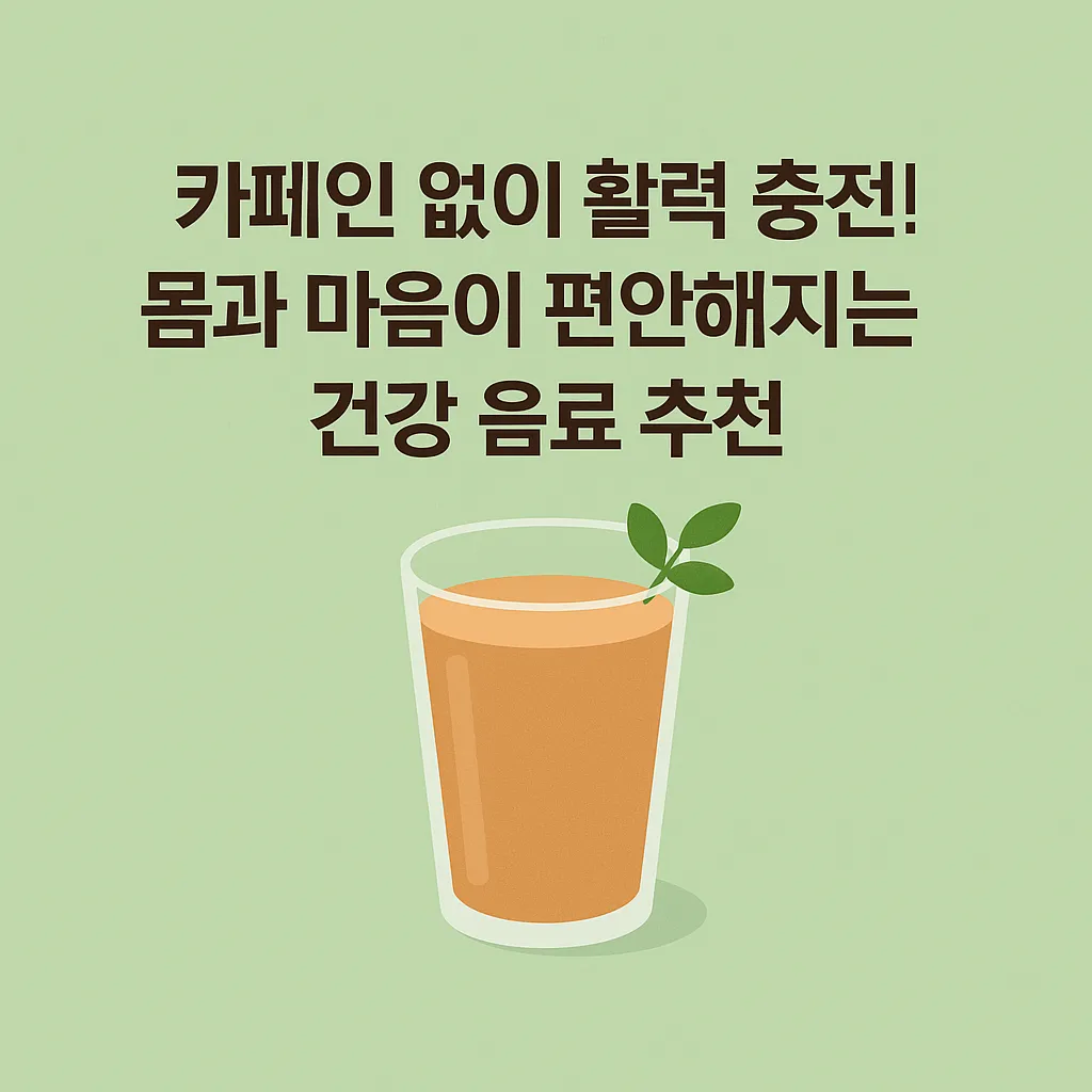 카페인 없이 활력 충전! 몸과 마음이 편안해지는 건강 음료 추천