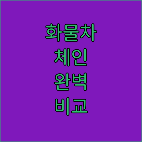 화물차 스노우체인 내구성 비교와 규격..