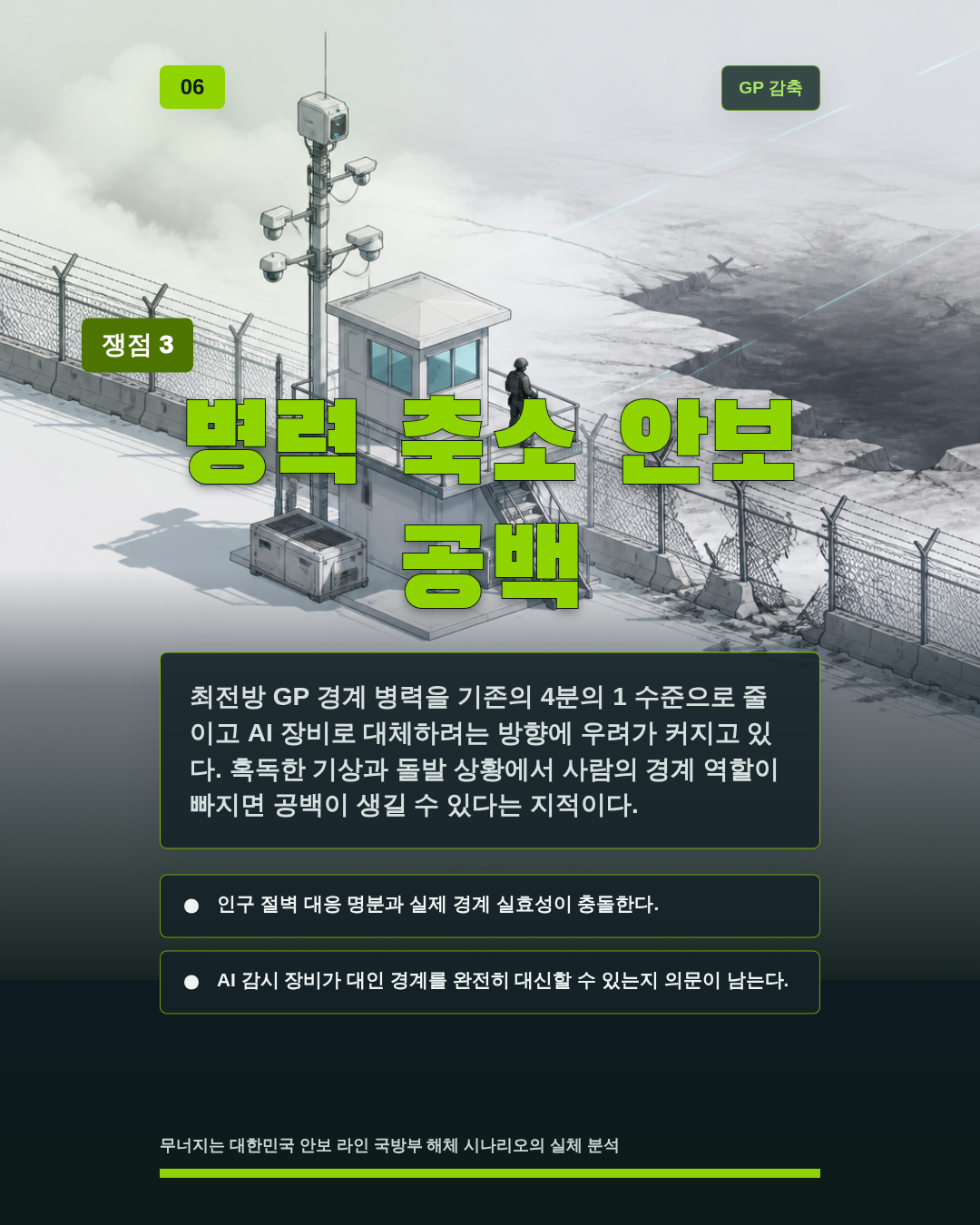 병력 축소 안보 공백
