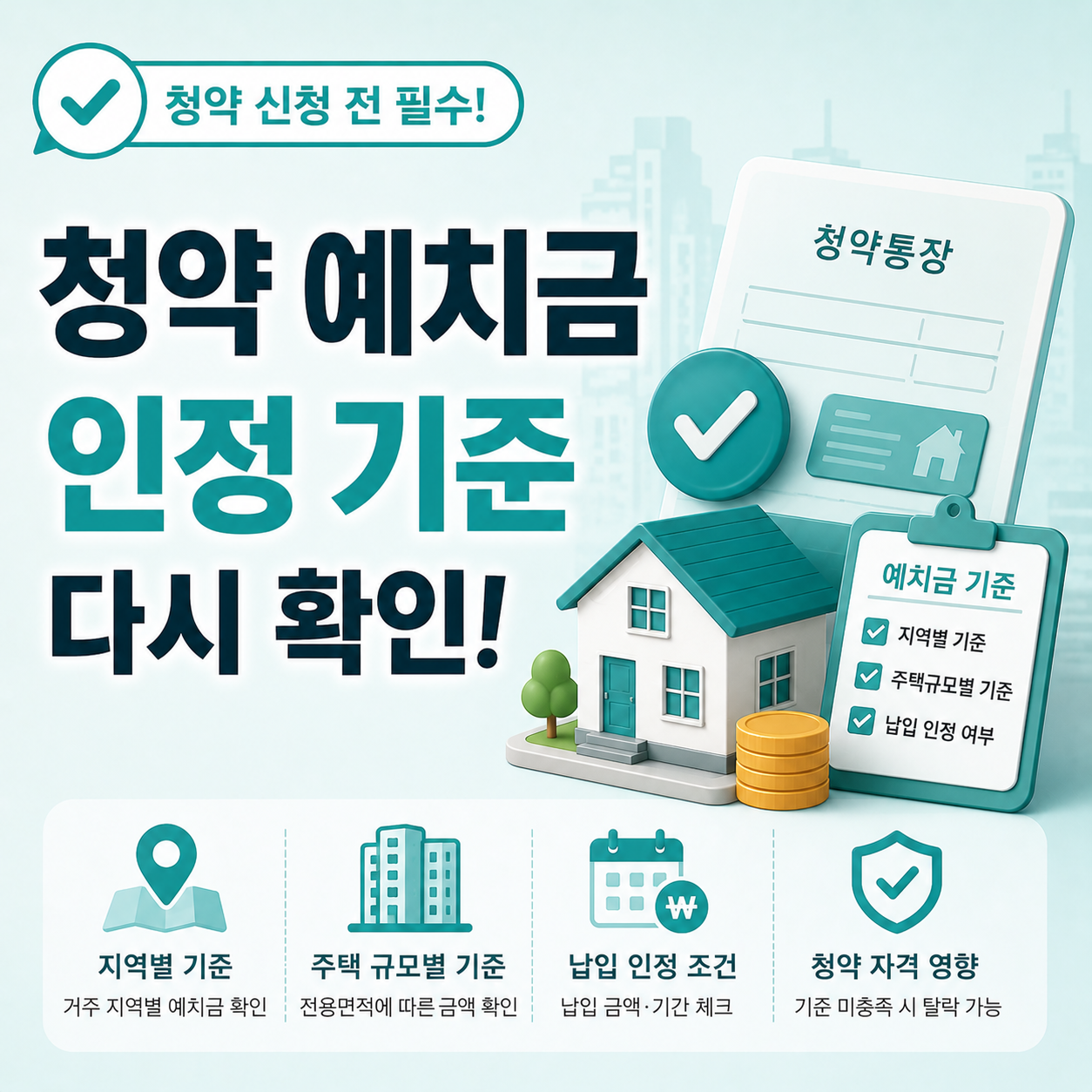청약 예치금 기준 납입 인정 확인
