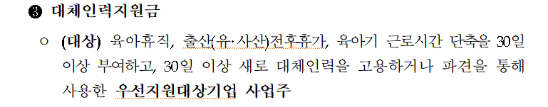 대체인력지원금