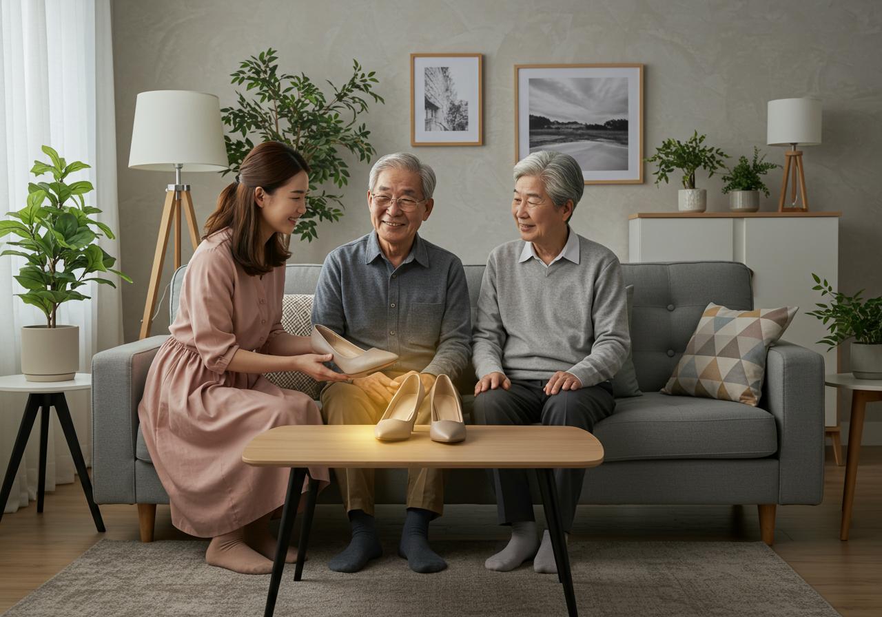 부모님 또는 가족과의 신발 꿈