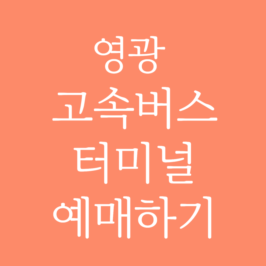 영광 고속버스터미널 시간표조회 및 예매하기
