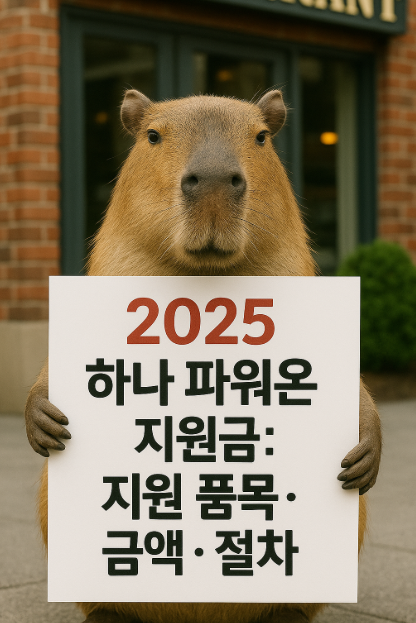 2025 하나 파워온 지원금: 지원 품목·금액·절차