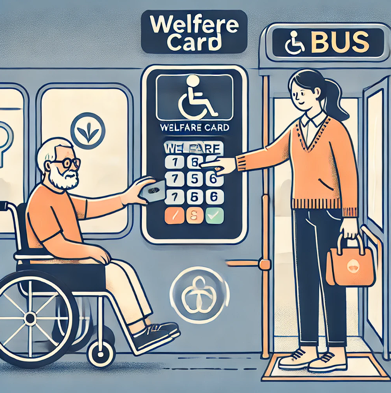 복지카드로 버스타는 사람