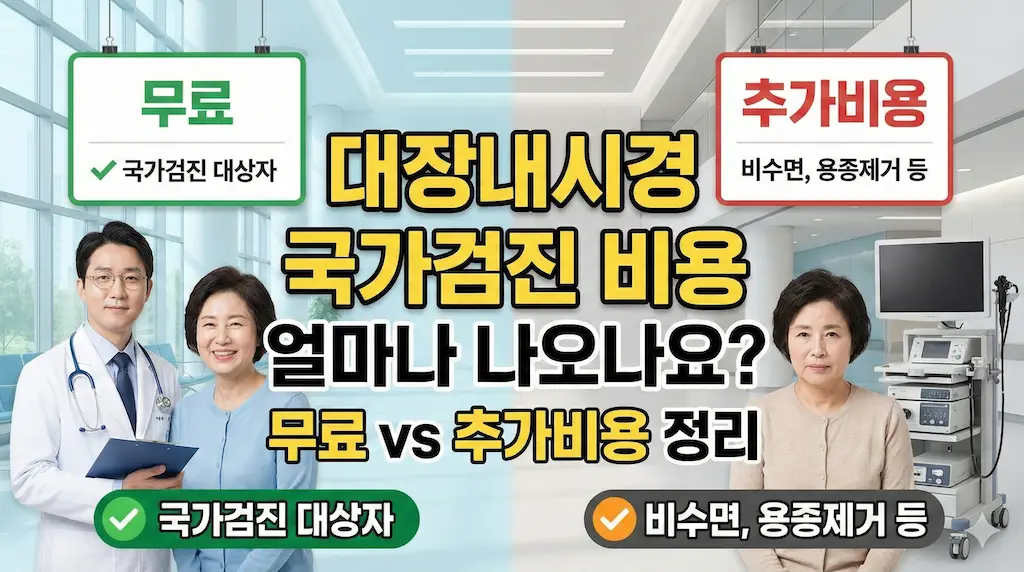 대장내시경 국가검진 비용 얼마나 나오나요? 무료 vs 추가비용 정리