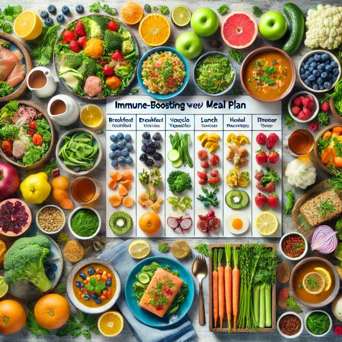 일주일 면역력 향상 식단표