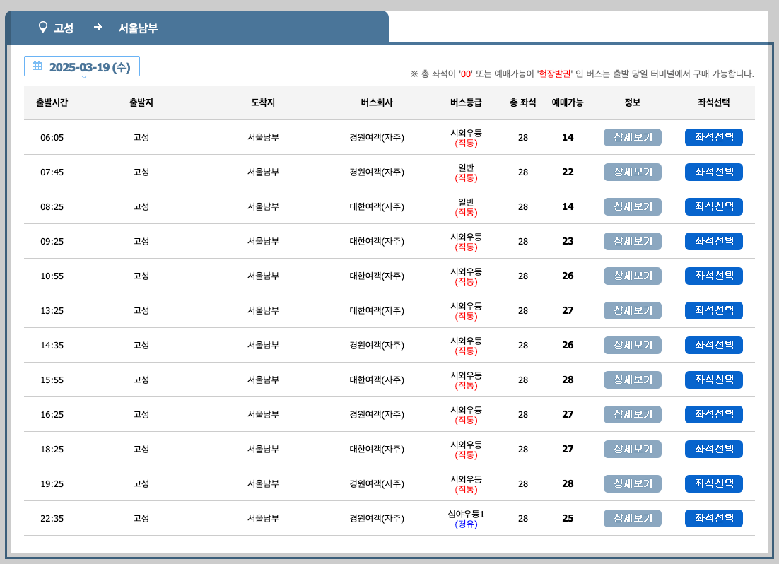 고성여객자동차터미널 시간표, 예매, 노선 등 3분 총정리