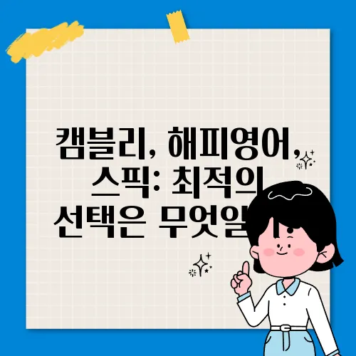 캠블리, 해피영어, 스픽: 최적의 선택은 무엇일까?