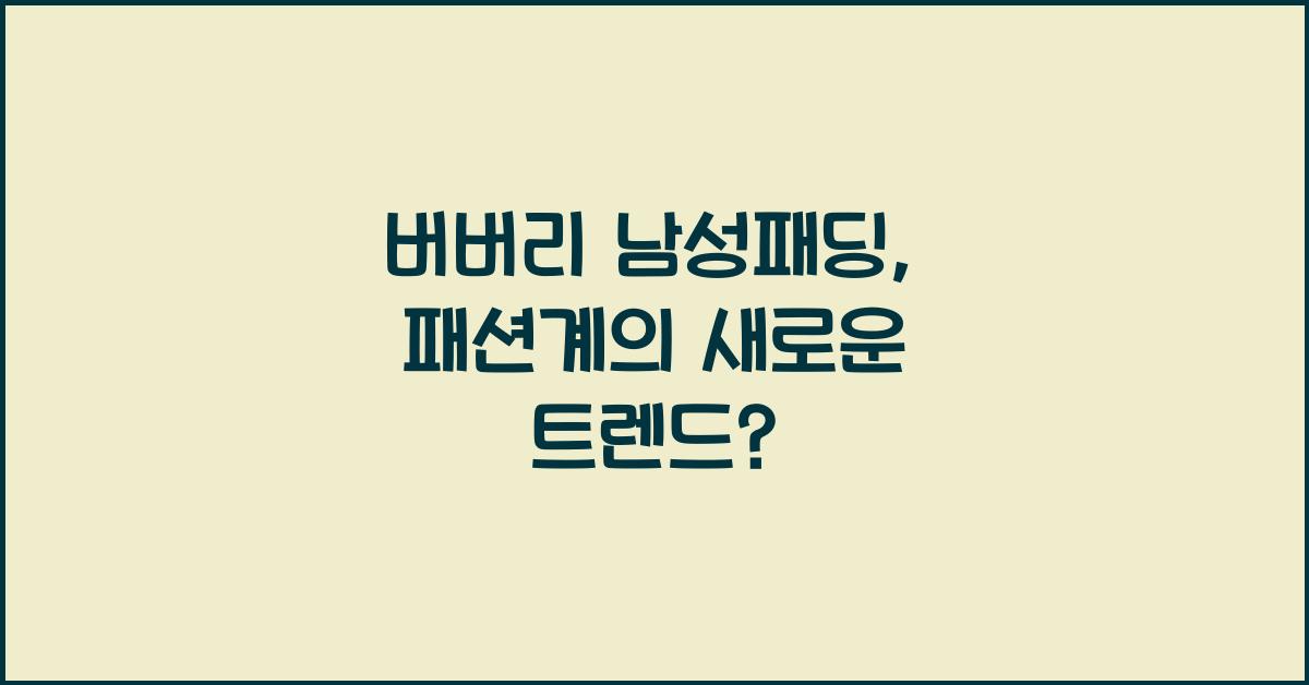 버버리 남성패딩