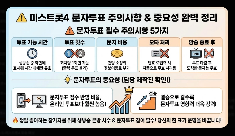 미스트롯4 투표 방법 [2026년 최신] 온라인&middot;문자투표 3단계 및 36명 진출자