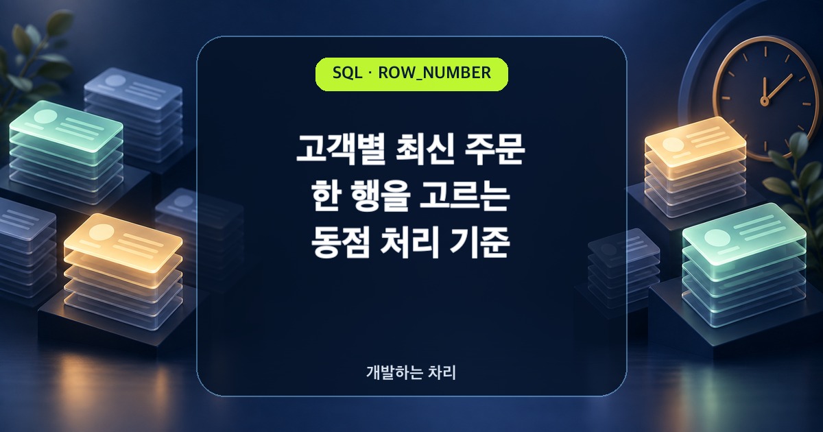 SQL ROW_NUMBER: 고객별 최신 주문과 동점 처리 기준 썸네일