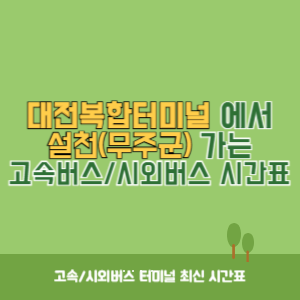 대전복합터미널에서 설천(무주군) 가는 시외버스 시간표 최신정보