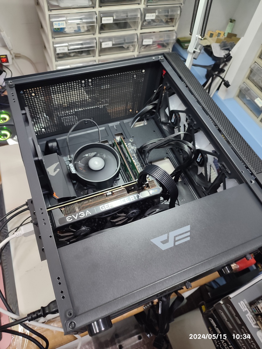 파워서플라이 교체 후 테스트 중