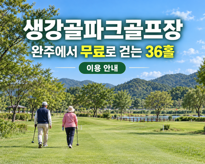 생강골파크골프장 이용 안내, 완주에서 36홀을 무료로 걷는 하루