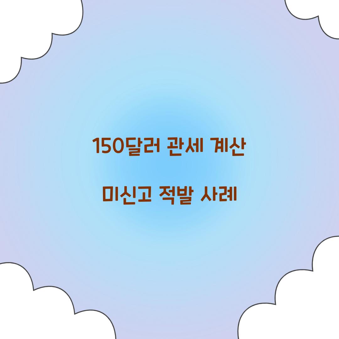 150달러 관세 계산 미신고 적발 사례  