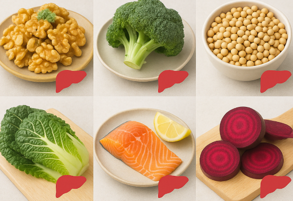 간에 좋은 음식 사진