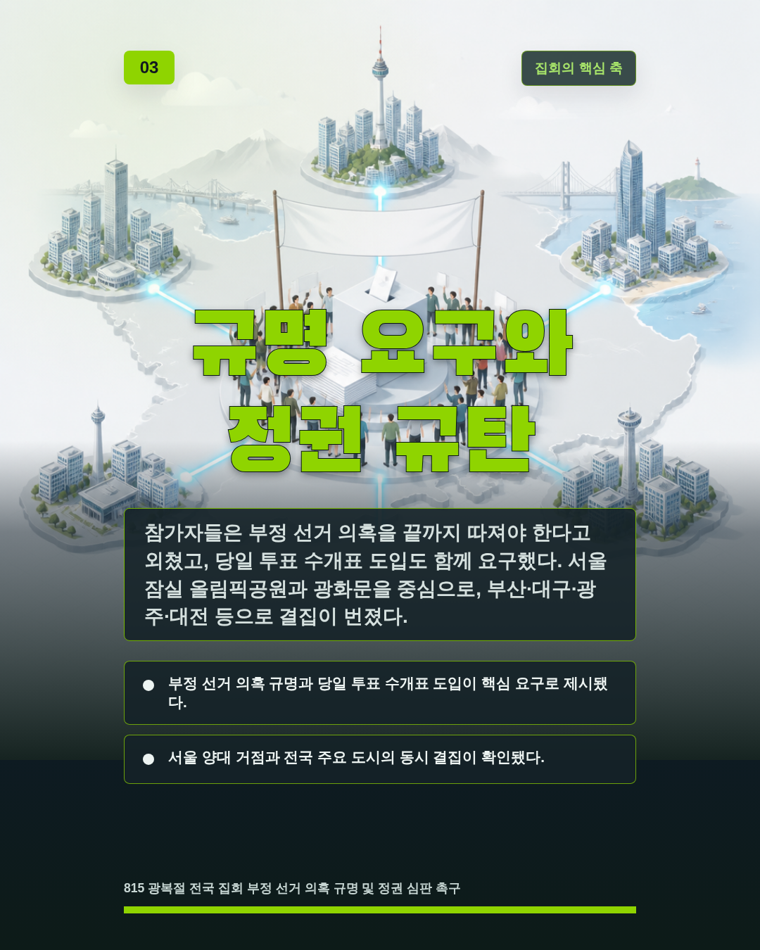 규명 요구와 정권 규탄