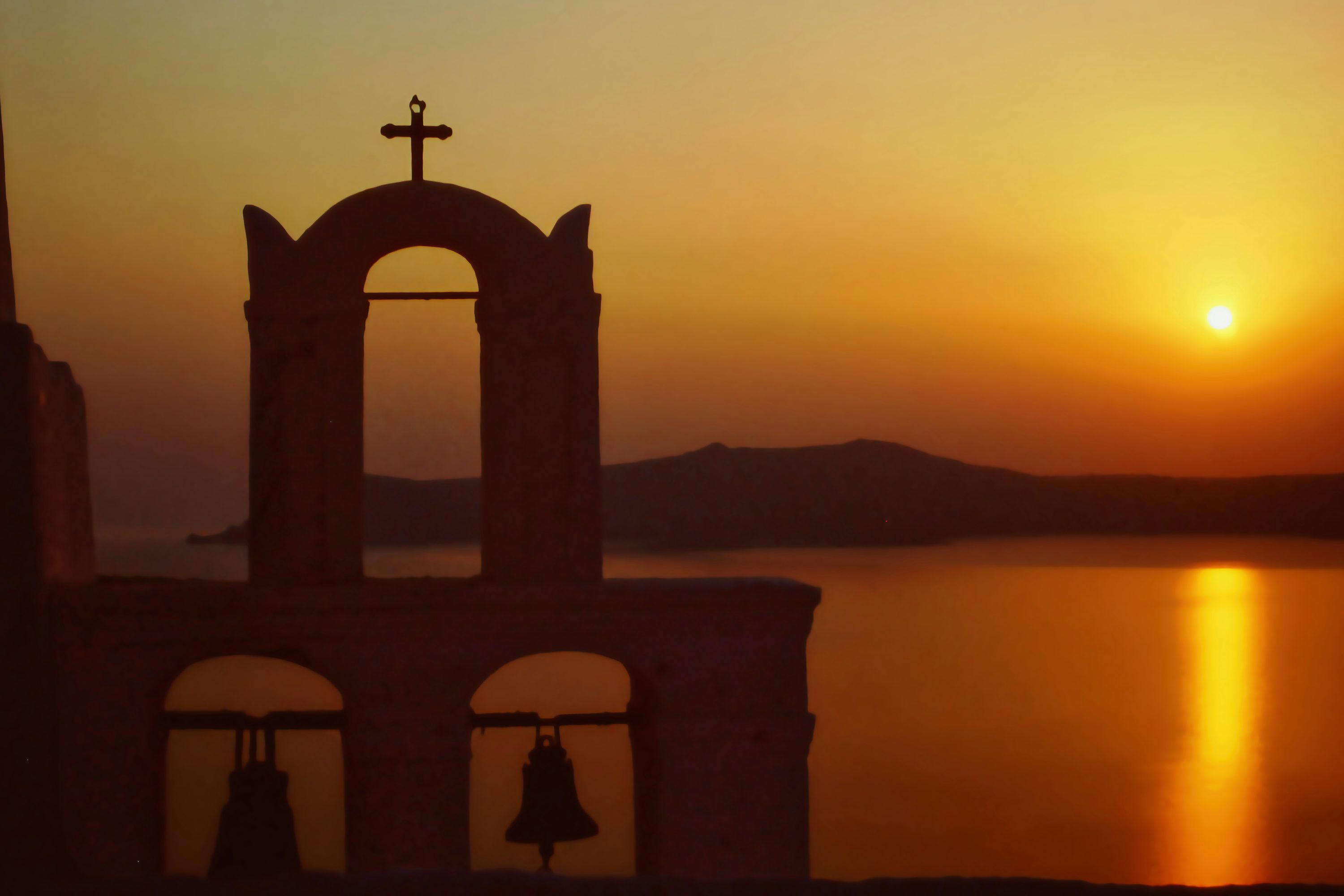 그리스 산토리니 석양