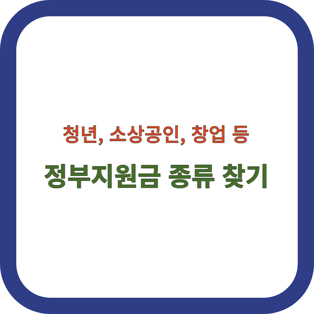 정부지원금-종류