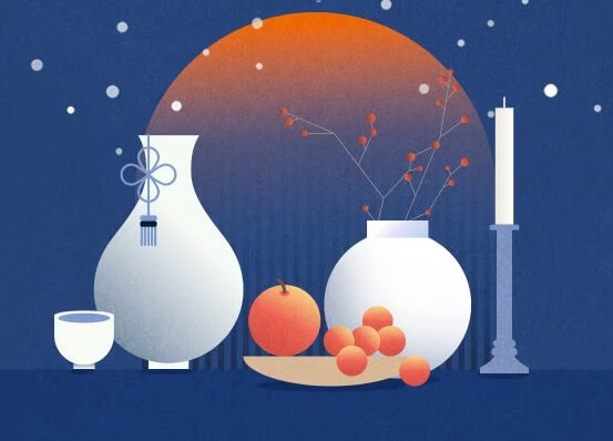 술병과 잔&amp;#44; 접시에 담긴 과일 이미지