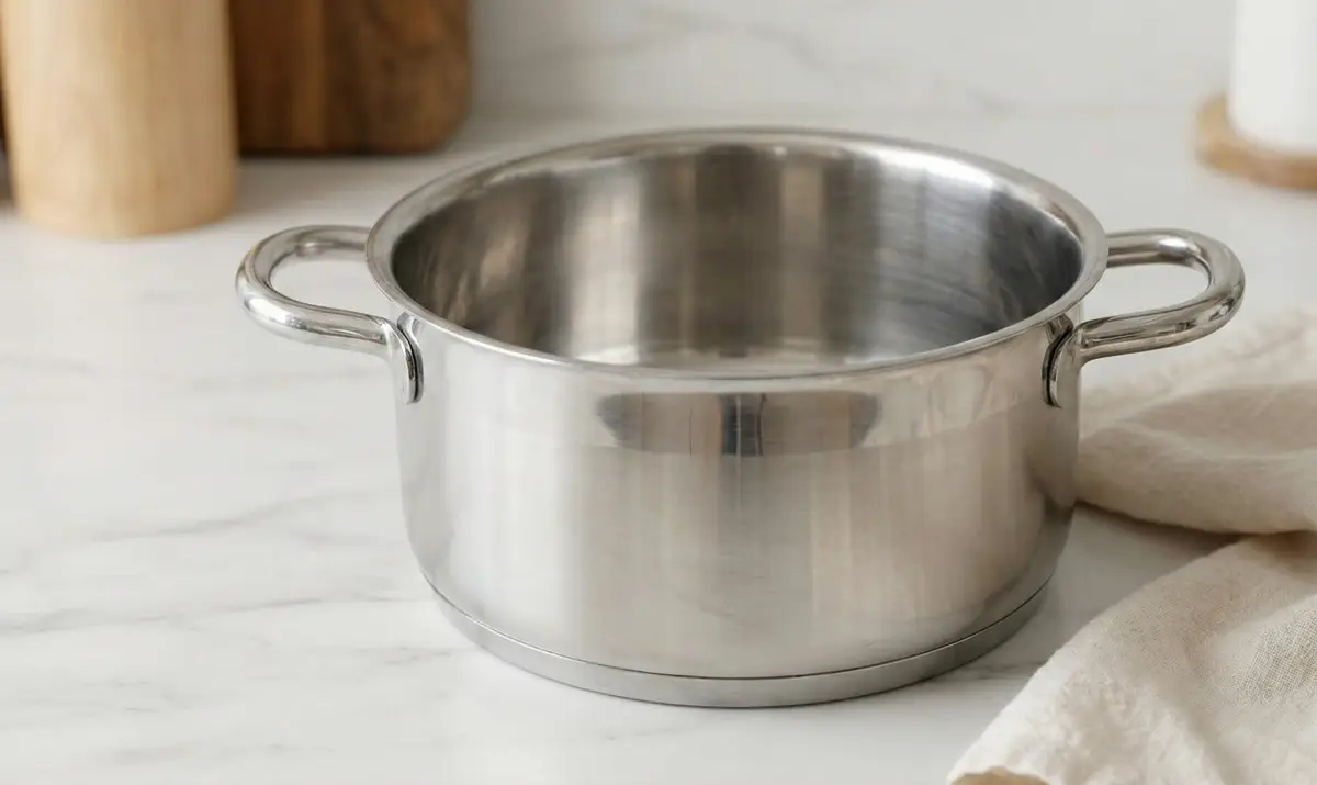 깨끗하게 세척되어 광택이 나는 냄비