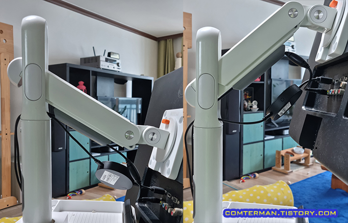 더함 MS11-231L-W 모니터 스탠드 높낮이 조절