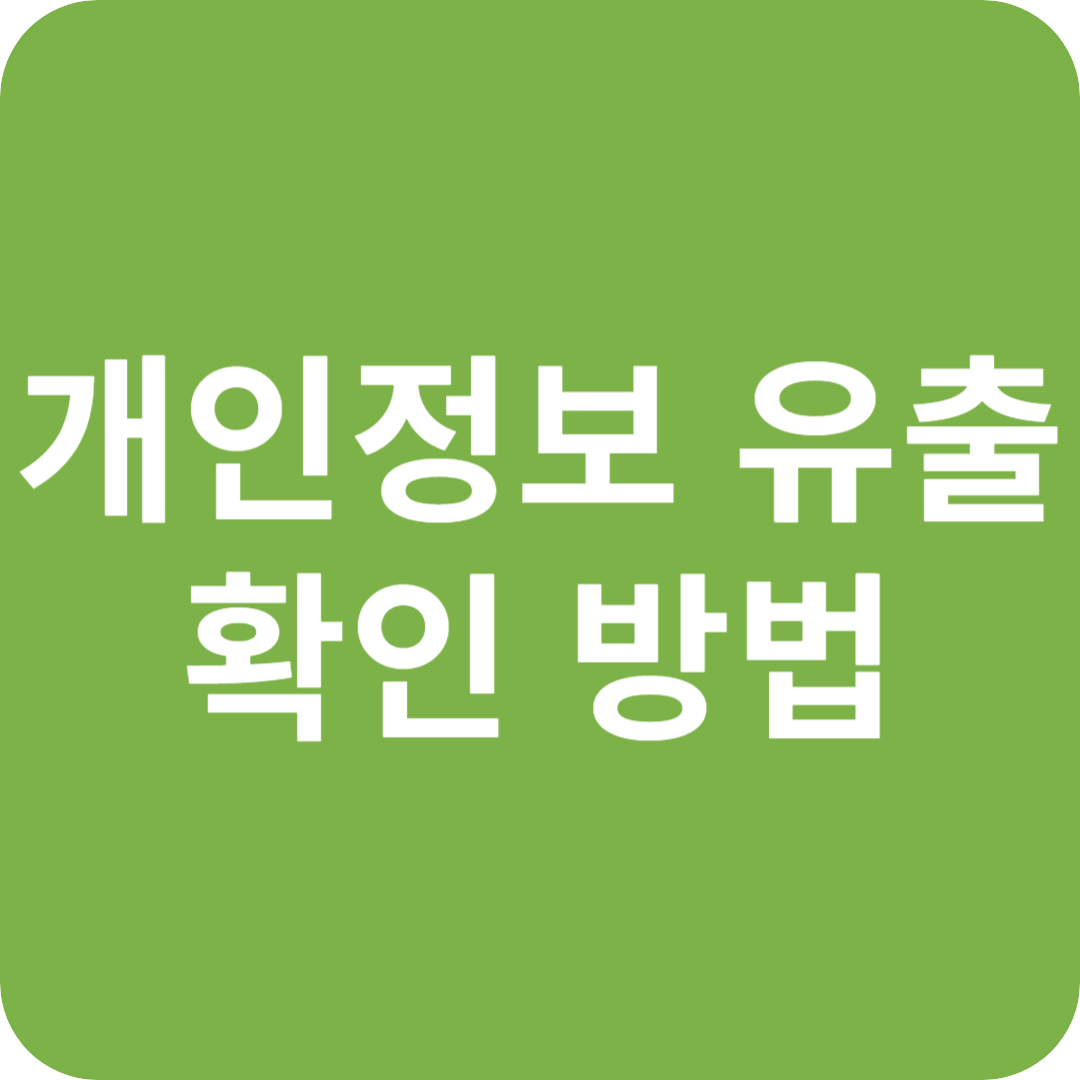 개인정보 유출 확인 방법