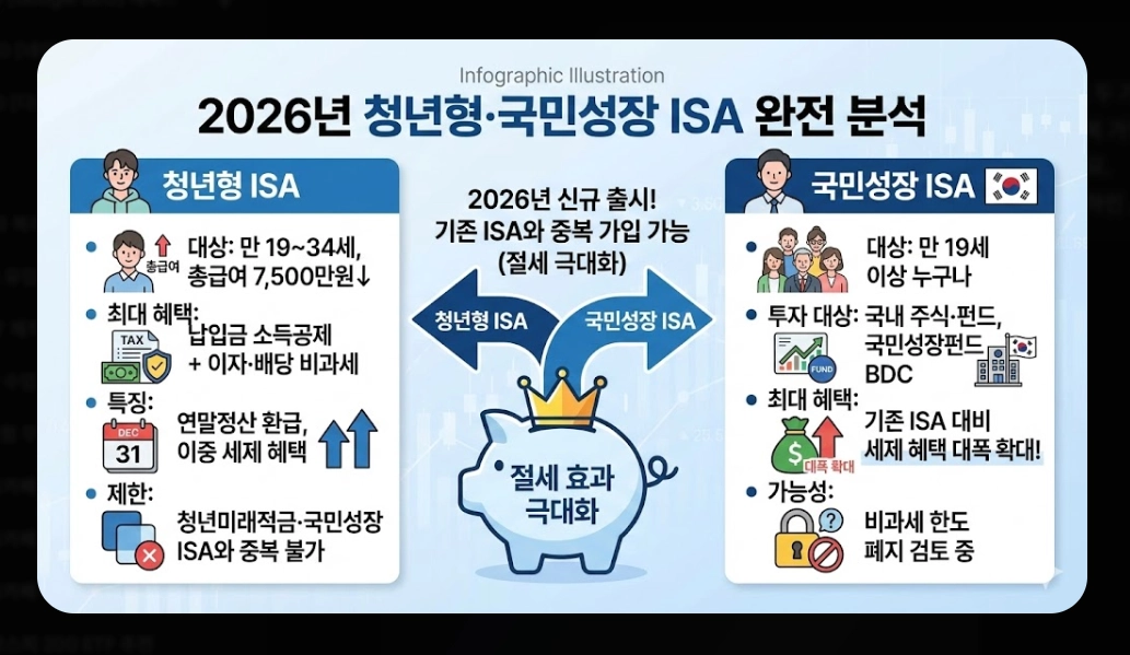 ISA ETF 투자 혜택 [2026년 개정] 청년형&middot;국민성장 ISA 비교 및 절세 극대화 전략