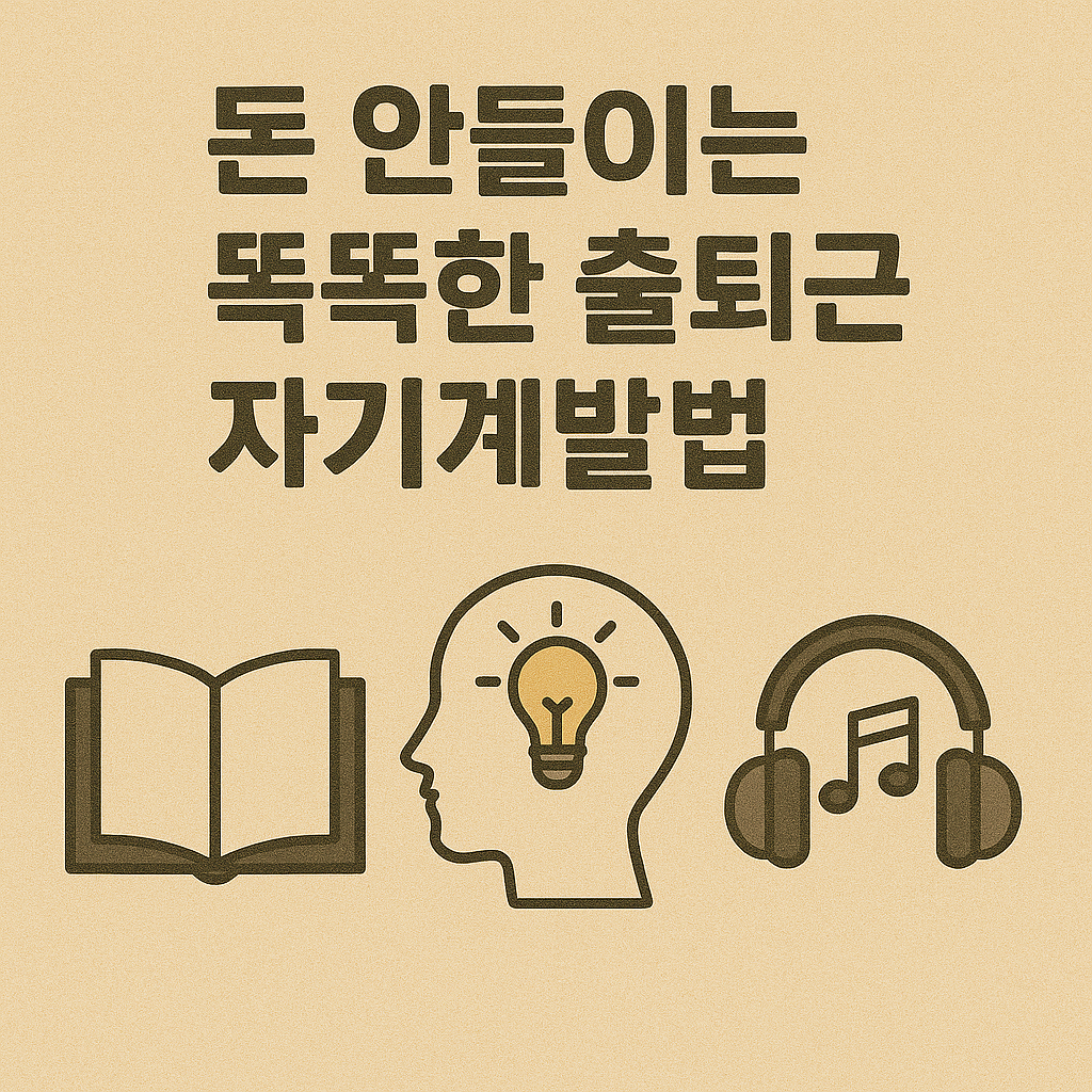 돈 쓰지않는 똑똑한 출퇴근 자기계발법 관련 이미지