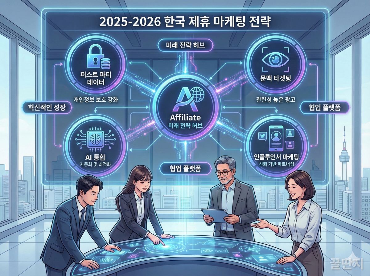2025-2026년 제휴 마케팅의 새로운 성공 전략들을 보여주는 인포그래픽