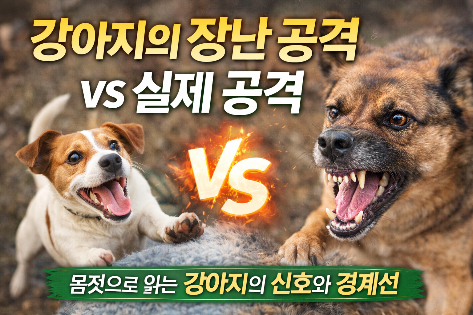 강아지의 장난 공격 vs 실제 공격 구분법 / 행동 신호로 읽는 강아지의 감정과 위험 경계선